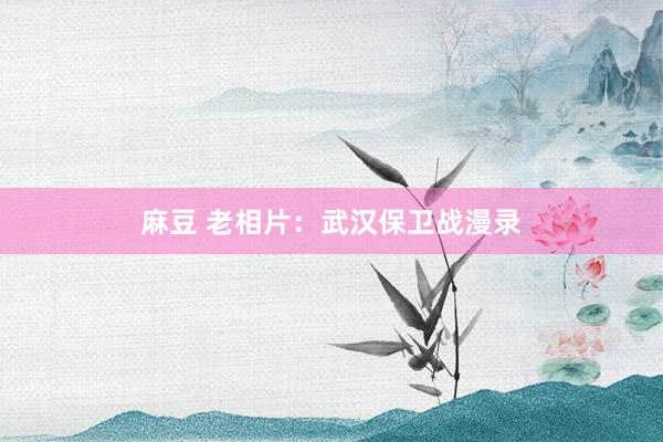 麻豆 老相片：武汉保卫战漫录