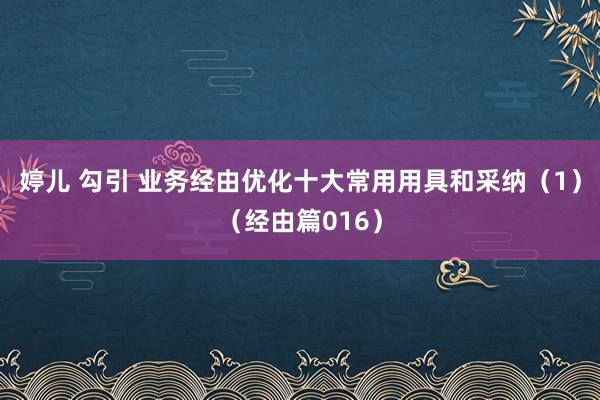 婷儿 勾引 业务经由优化十大常用用具和采纳（1）（经由篇016）